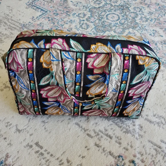 Vintage Christian Dior Floral Print Multi Color Zip Around Bag NWT Designer Boho - Picture 16 of 16
